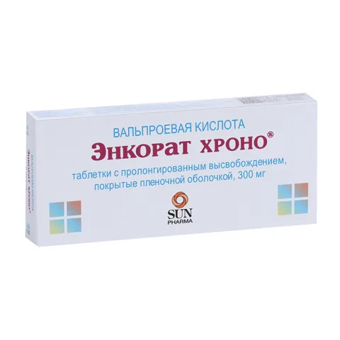 Упаковка: Энкорат хроно 300 мг, 30 шт, таблетки с пролонгированным высвобождением покрытые пленочной оболочкой