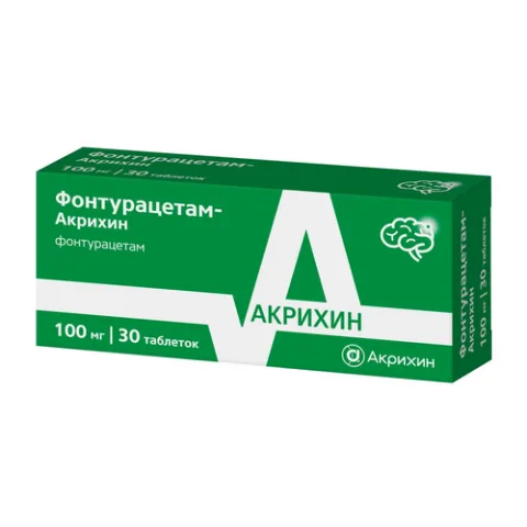 Упаковка: Фонтурацетам-Акрихин 100 мг, 30 шт, таблетки