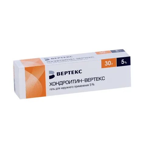 Упаковка: Хондроитин-Вертекс 5%, 30 г, гель для наружного применения