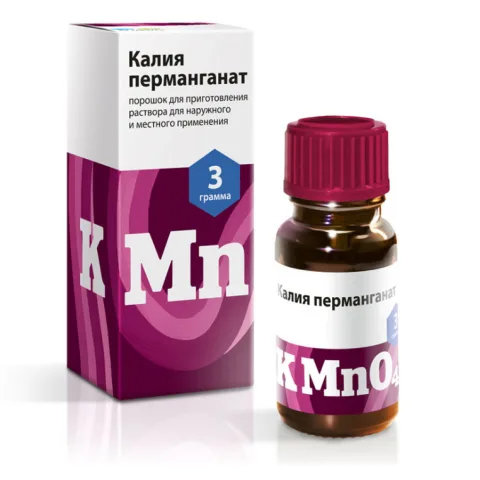 Упаковка: КАЛИЯ ПЕРМАНГАНАТ РЕНЕВАЛ пор. наруж. 3 гр