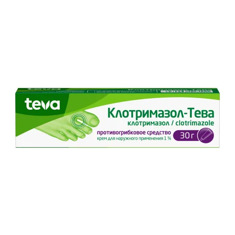 Упаковка: Клотримазол-Тева крем 1% 30г
