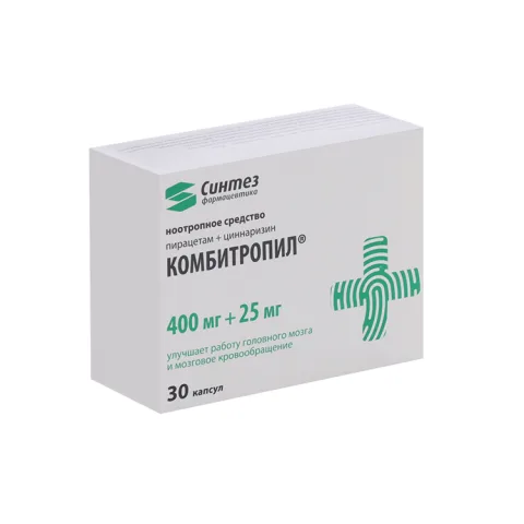 Упаковка: Комбитропил 400 мг+25 мг, 30 шт, капсулы