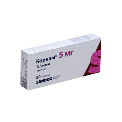 Упаковка: Корнам 5 мг, 20 шт, таблетки