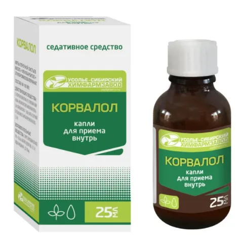 Упаковка: Корвалол, капли, 25 мл (Усолье-Сибирский ХФЗ)