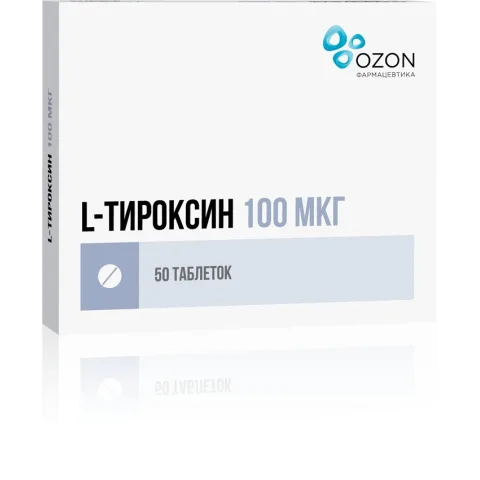 Упаковка: L-Тироксин таб. 100мкг №50