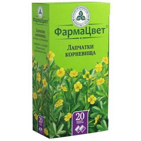 Упаковка: Лапчатки корневища, пакетики 2.5 г, 20 шт.