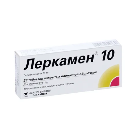 Упаковка: Леркамен 10 10 мг, 28 шт, таблетки покрытые пленочной оболочкой