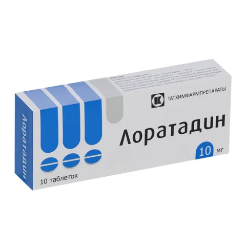 Упаковка: Лоратадин 10 мг, 10 шт, таблетки