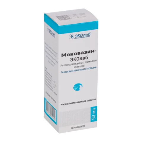 Упаковка: Меновазин-ЭКОлаб, 50 мл, раствор спиртовой