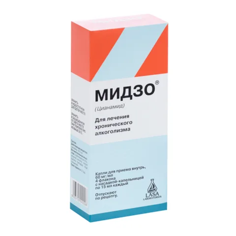 Упаковка: Мидзо 60 мг/мл, 15 мл, 4 шт, капли для приема внутрь