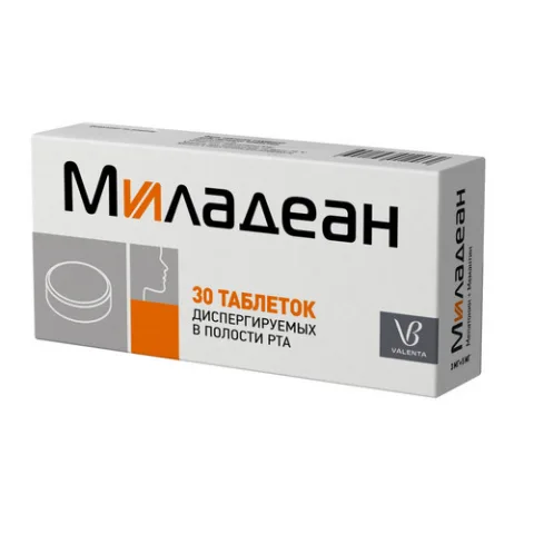 Упаковка: Миладеан 3 мг+5 мг, 30 шт, таблетки диспергируемые в полости рта