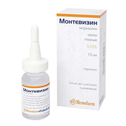 Упаковка: Монтевизин капли глазные 0,05% 10мл