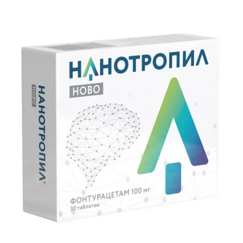Упаковка: Нанотропил ново 100 мг, 30 шт, таблетки