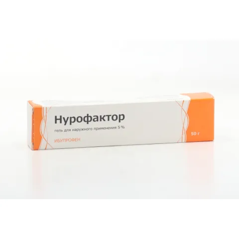 Упаковка: Ибупрофен Нурофактор 5%, 50 г, гель для наружного применения