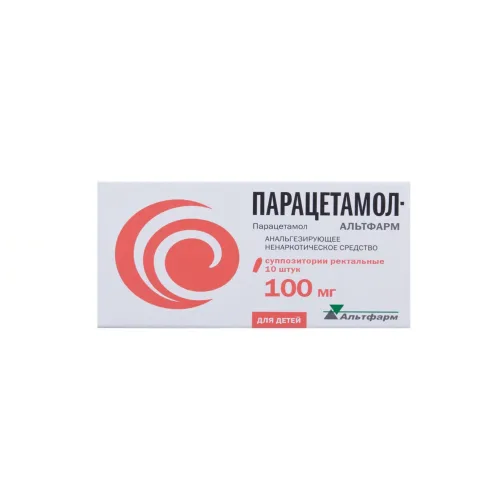 Упаковка: Парацетамол-Альтфарм 100 мг, 10 шт, суппозитории ректальные