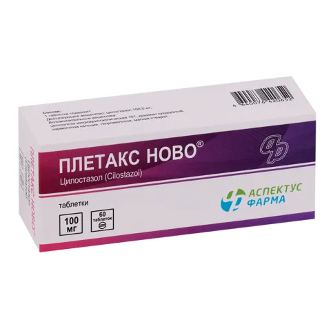 Упаковка: Плетакс Ново 100 мг, 60 шт, таблетки