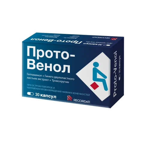Упаковка: Прото-венол капсулы № 30