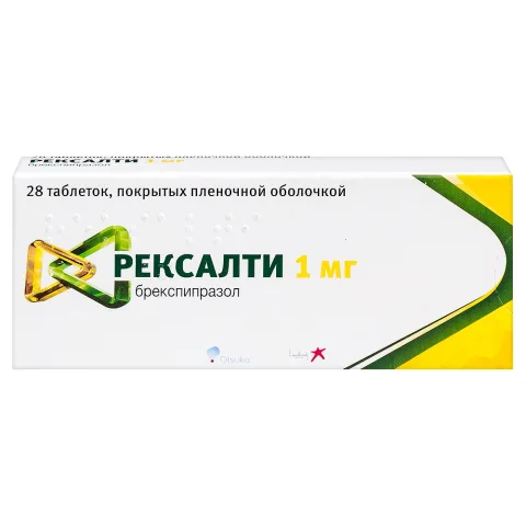 Упаковка: Рексалти 1 мг, 28 шт, таблетки покрытые пленочной оболочкой