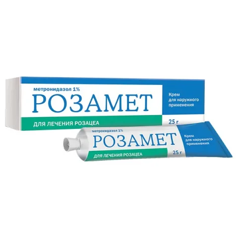 Упаковка: Розамет, крем 1%, 25 г