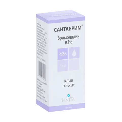 Упаковка: Сантабрим 0.1%, 5 мл, капли глазные