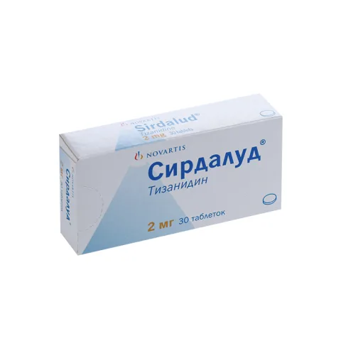 Упаковка: Сирдалуд 2 мг, 30 шт, таблетки