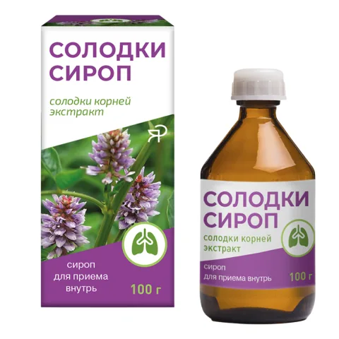 Упаковка: Солодки сироп, флакон, 100 г