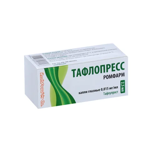 Упаковка: Тафлопресс Ромфарм 0.015 мг/мл, 2,5 мл, капли глазные