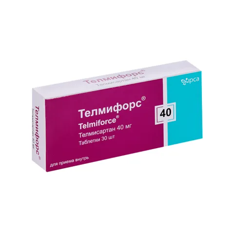 Упаковка: Телмифорс 40 мг, 30 шт, таблетки