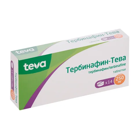 Упаковка: Тербинафин-Тева 250 мг, 14 шт, таблетки