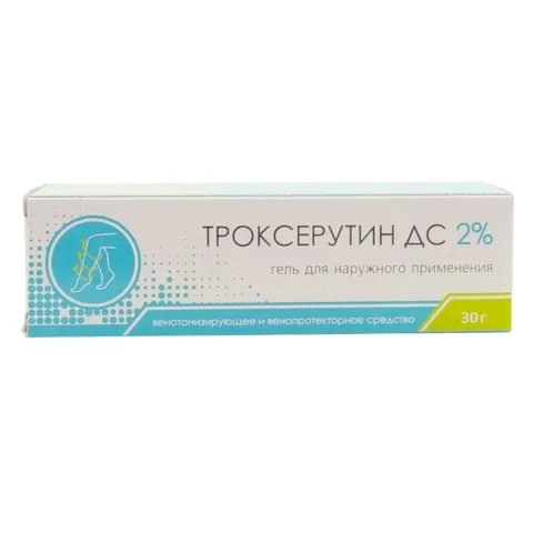 Упаковка: Троксерутин ДС, гель 2%, 30 г