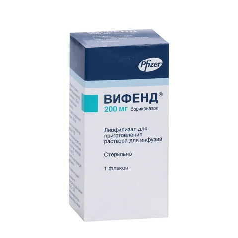 Упаковка: Вифенд 200 мг, лиофилизат для приготовления раствора для инфузий