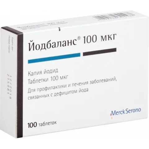Упаковка: Йодбаланс, таблетки 100 мкг, 100 шт.