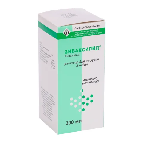 Упаковка: Зиваксилид 2 мг/мл, 300 мл, раствор для инфузий