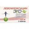 Упаковка: Левофлоксацин Эколевид, 500 мг, 5 шт, таблетки покрытые пленочной оболочкой